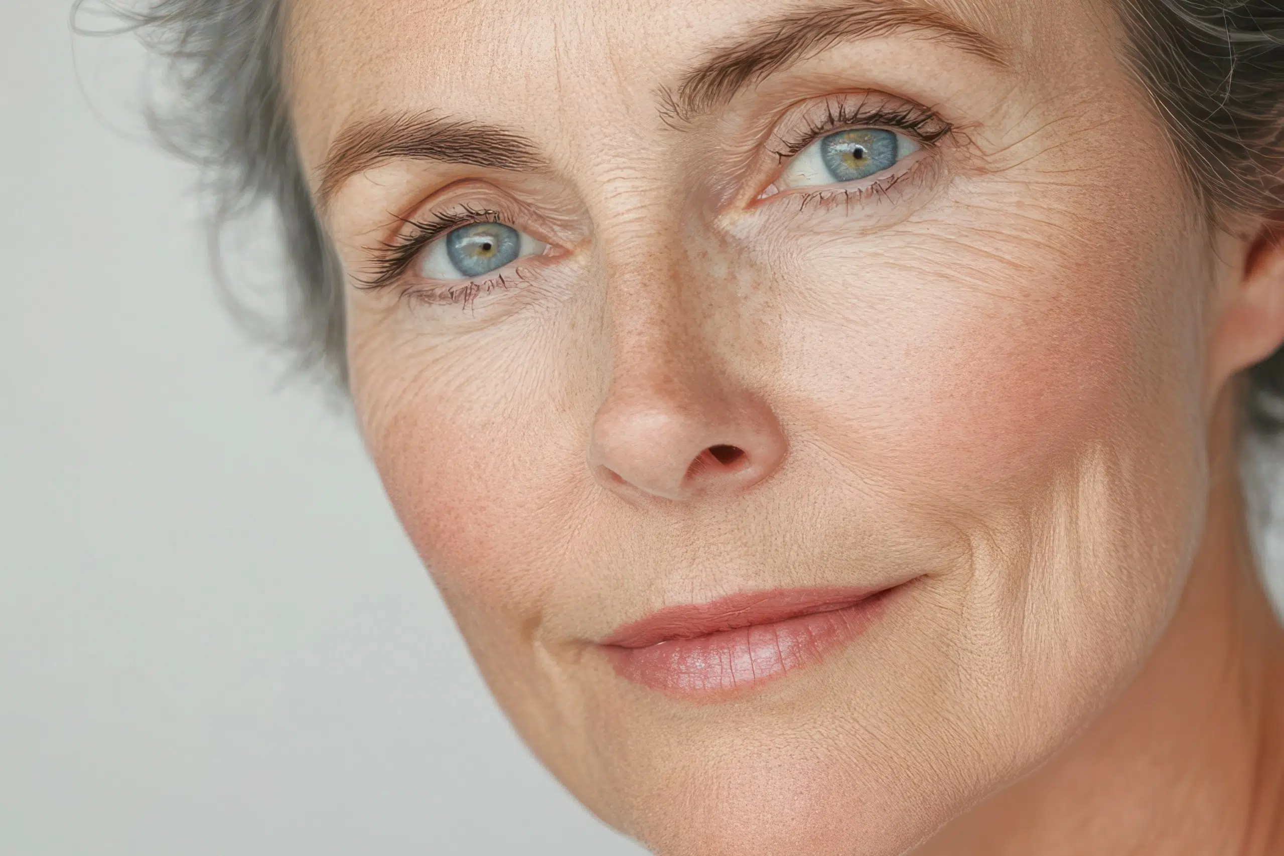 Visage d'une femme âgée après injections d'acide hyaluronique à Paris par le Dr Benjamin Sarfati